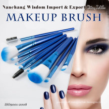 China Manufacturer Best Quality 10PCS Blue Cosmetic Brush